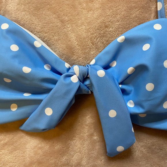 Polka Dot Tie Front Bikini Top - Picture 4 of 7